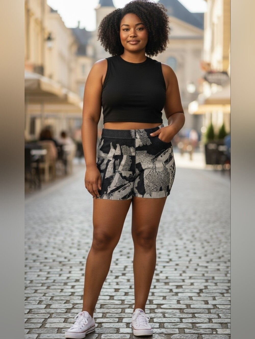 Jordan Knit Figure Hugging Fit Textured Ribbed Jaquard Structure Embedded Shorts